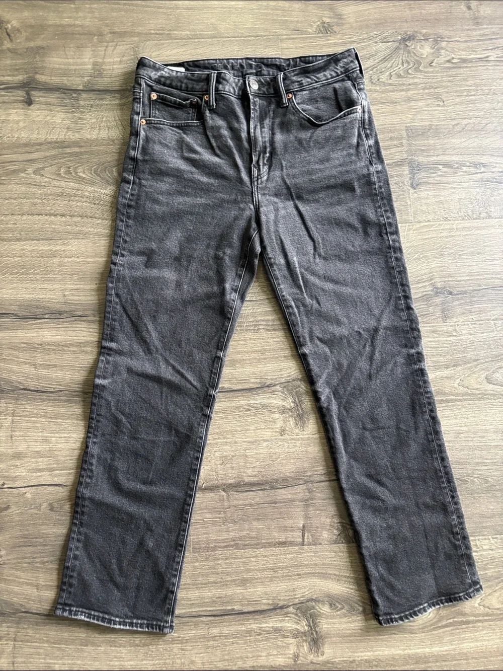 American Eagle Outfitters Men's Straight Leg Jeans - Charcoal Black